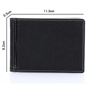 Men Short Skin Wallet PU Leather Money Clips Solid Thin Wallet