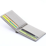 Men Short Skin Wallet PU Leather Money Clips Solid Thin Wallet