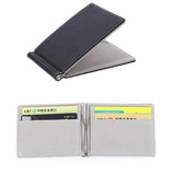 Men Short Skin Wallet PU Leather Money Clips Solid Thin Wallet