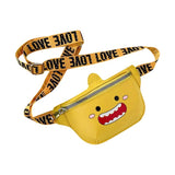 Kid PU Leather Chest Bag with Cartoon Print Adjustable Strap
