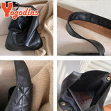 Vintage Women Tote Bag Soft PU Leather Handbag