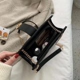 PU Leather Crossbody Bag for Women Shoulder Messenger Chain Bag