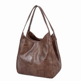 Newposs Vintage Shoulder Bag Female PU Leather Totes Top-handle Travel Bag
