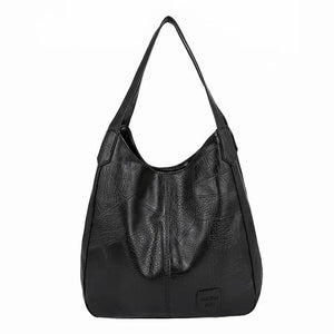Newposs Vintage Shoulder Bag Female PU Leather Totes Top-handle Travel Bag