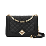 Women's PU Leather Shoulder Bag Chain Embroidery Crossbody Tote