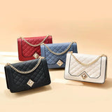 Women's PU Leather Shoulder Bag Chain Embroidery Crossbody Tote