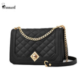 Women's PU Leather Shoulder Bag Chain Embroidery Crossbody Tote
