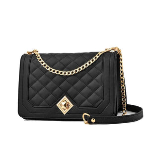 Women's PU Leather Shoulder Bag Chain Embroidery Crossbody Tote