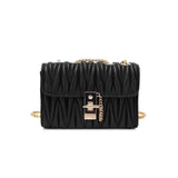 Geometric Chain Evening Bag Small Purses Ladies Shoulder Leather