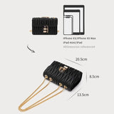 Geometric Chain Evening Bag Small Purses Ladies Shoulder Leather