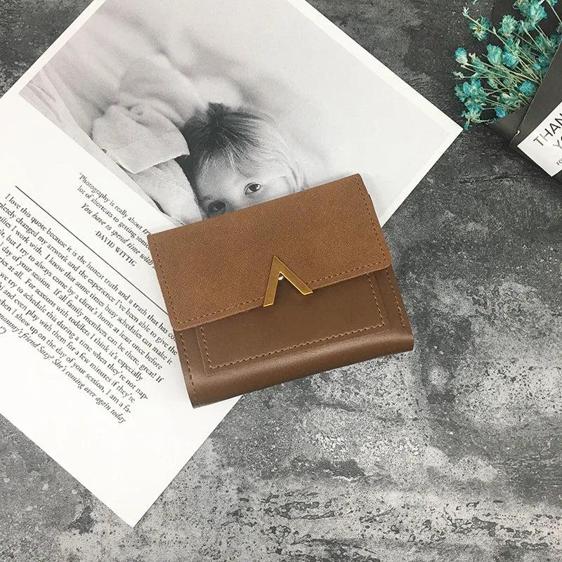 Small Leather Wallet Mini Female Wallets Purse Credit Cardholder