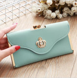 Ladies Diamond Studded Wallet Clutch Buckle Crown Decoration