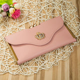 Ladies Diamond Studded Wallet Clutch Buckle Crown Decoration