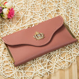 Ladies Diamond Studded Wallet Clutch Buckle Crown Decoration