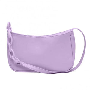 Women Faux Leather Chain Shoulder Tote Handbag