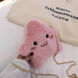 Plush Fur Chain Messenger Bag Girl Shoulder Handbag