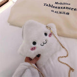 Plush Fur Chain Messenger Bag Girl Shoulder Handbag