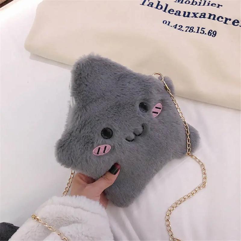 Plush Fur Chain Messenger Bag Girl Shoulder Handbag