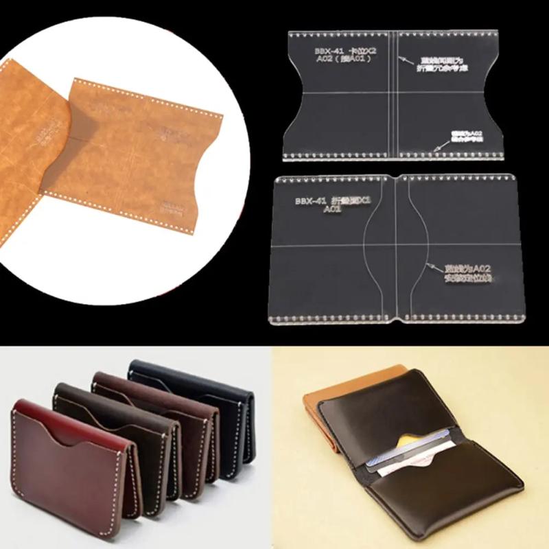 Acrylic Clear Template Handcrafting Set DIY Craft For Leather Wallet Bag