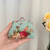 Floral Wallets Women Vintage Canvas Wallet Coin Lipstick Ladies Purses