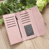 Zipper Womens Clutch Wallet Soft Leather Money Bag