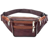 PU Leather Nylon Belt Bag Coffee