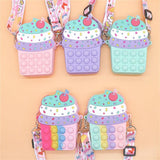 Ice Cream Crossbody Bag w/ Detachable Strap & Fidget Toy Wallet