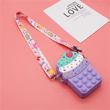 Ice Cream Crossbody Bag w/ Detachable Strap & Fidget Toy Wallet