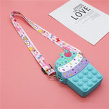 Ice Cream Crossbody Bag w/ Detachable Strap & Fidget Toy Wallet