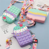 Ice Cream Crossbody Bag w/ Detachable Strap & Fidget Toy Wallet
