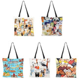 Digital Cartoon Cat Shoulder Bag with Strong Lifting Ring