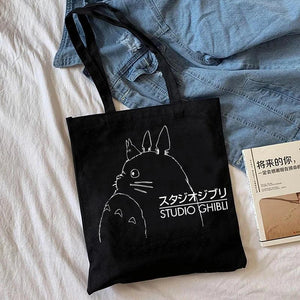 Totoro Shopping Bag Harajuku Canvas Shoulder Eco Friendly Female
