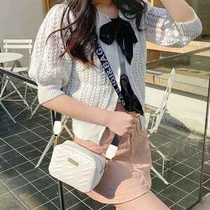 Embroidered Small Messenger Bag for Women, Chain Shoulder Bag