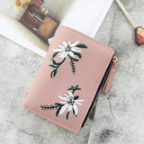 Print Flower Pattern Women Wallet PU Leather Short Purse