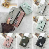 Print Flower Pattern Women Wallet PU Leather Short Purse