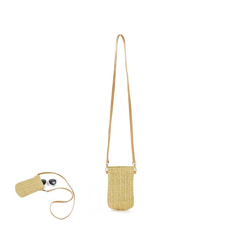 Summer Mini Messenger Bag, Girls Woven Crossbody Purse for Travel