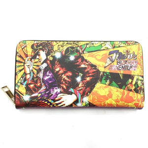 JoJo's Bizarre Adventure Jotaro Wallet Long Zipper Purses PU Wallet