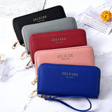 Women's Zipper Wallet Wristlet Hand Purse Pu Leather