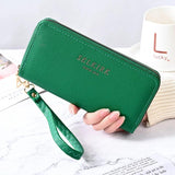 Women's Zipper Wallet Wristlet Hand Purse Pu Leather