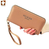 Women's Zipper Wallet Wristlet Hand Purse Pu Leather