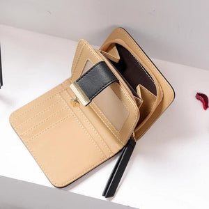 Women's Zipper Purse Leather Cutout Leaf Wallet Clutch