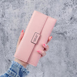 Women's PU Leather Long Wallet with Multi-card Slots