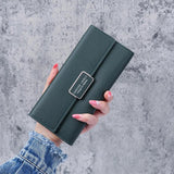 Women's PU Leather Long Wallet with Multi-card Slots