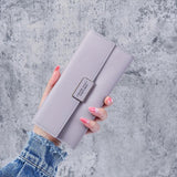 Women's PU Leather Long Wallet with Multi-card Slots