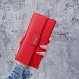 Women's PU Leather Long Wallet with Multi-card Slots
