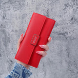 Women's PU Leather Long Wallet with Multi-card Slots