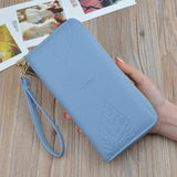 Leaf Print Women's Long Wallet & Wristband Purse