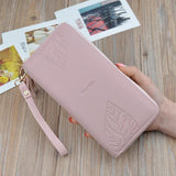 Leaf Print Women's Long Wallet & Wristband Purse