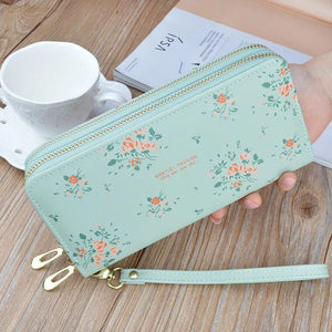 Double Zipper Women Wallet Large Capacity Clutch Bag