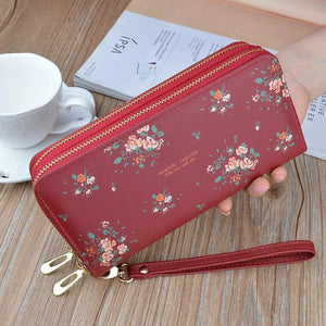 Double Zipper Women Wallet Large Capacity Clutch Bag